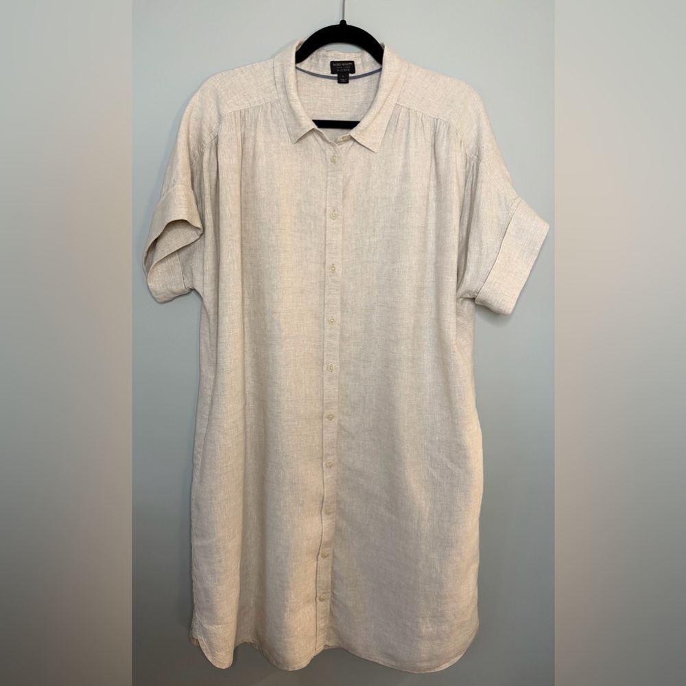 J. Crew // Baird McNutt relaxed-fit short-sleeve Irish linen shirt-dress - Picture 3 of 3